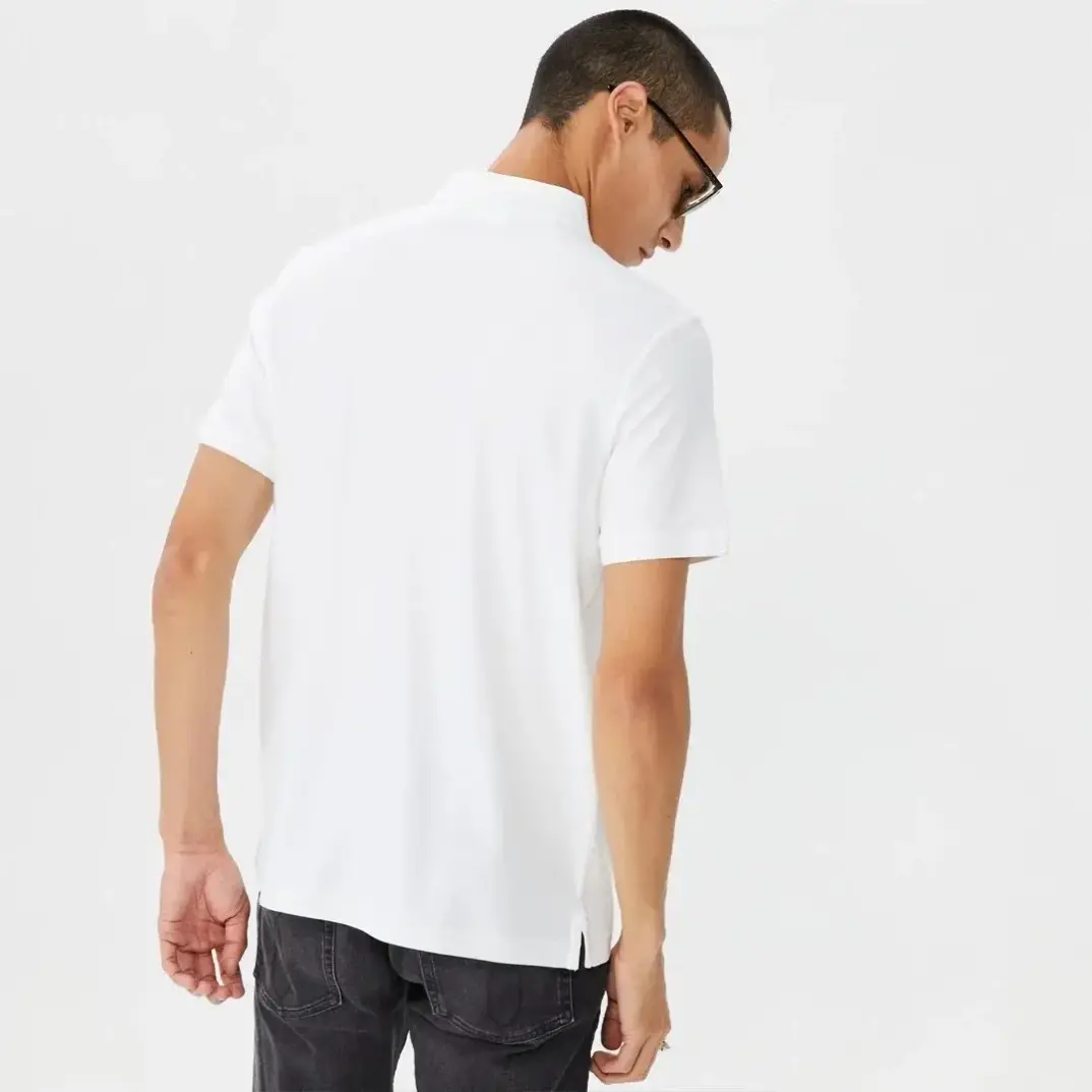 Calvin Klein Smooth Cotton Zip Polo Beyaz - 2