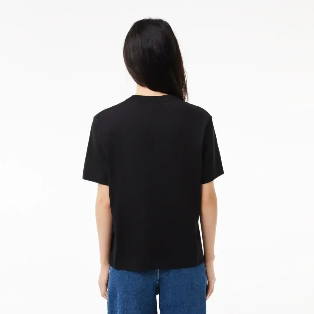 Classic Fit Bisiklet Yaka Kadın T-Shirt Siyah - 3