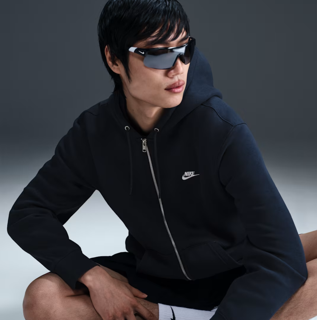 Club Fleece Full-Zip Kapüşonlu Üst Lacivert - 3