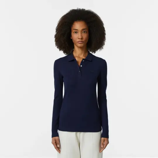 L.12.12 Classic Fit Kadın Uzun Kollu Lacivert Polo