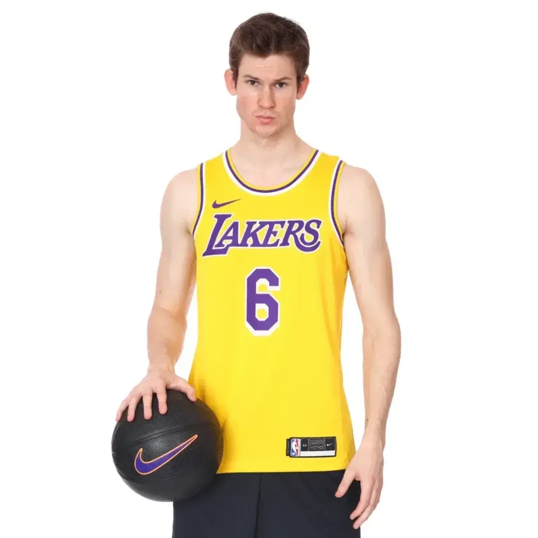 Los Angeles Lakers NBA Swgmn Jsy Icon 20 Sarı Basketbol Forması - 1