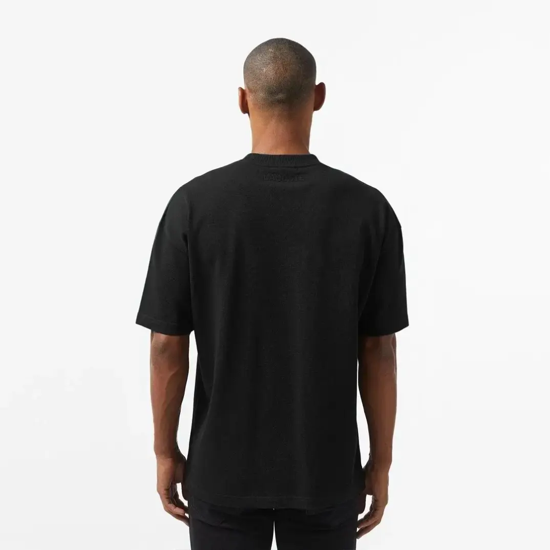 Oversize Fit Bisiklet Yaka Baskılı T-Shirt Siyah - 2