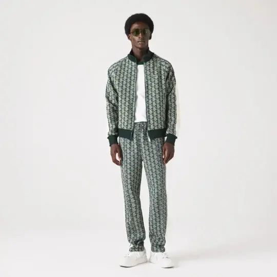 Regular Fit Monogram Sweatshirt Yeşil - 4