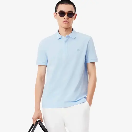 Regular Fit Paris Stretch Piqué Polo T-Shirt Açık Mavi - 2