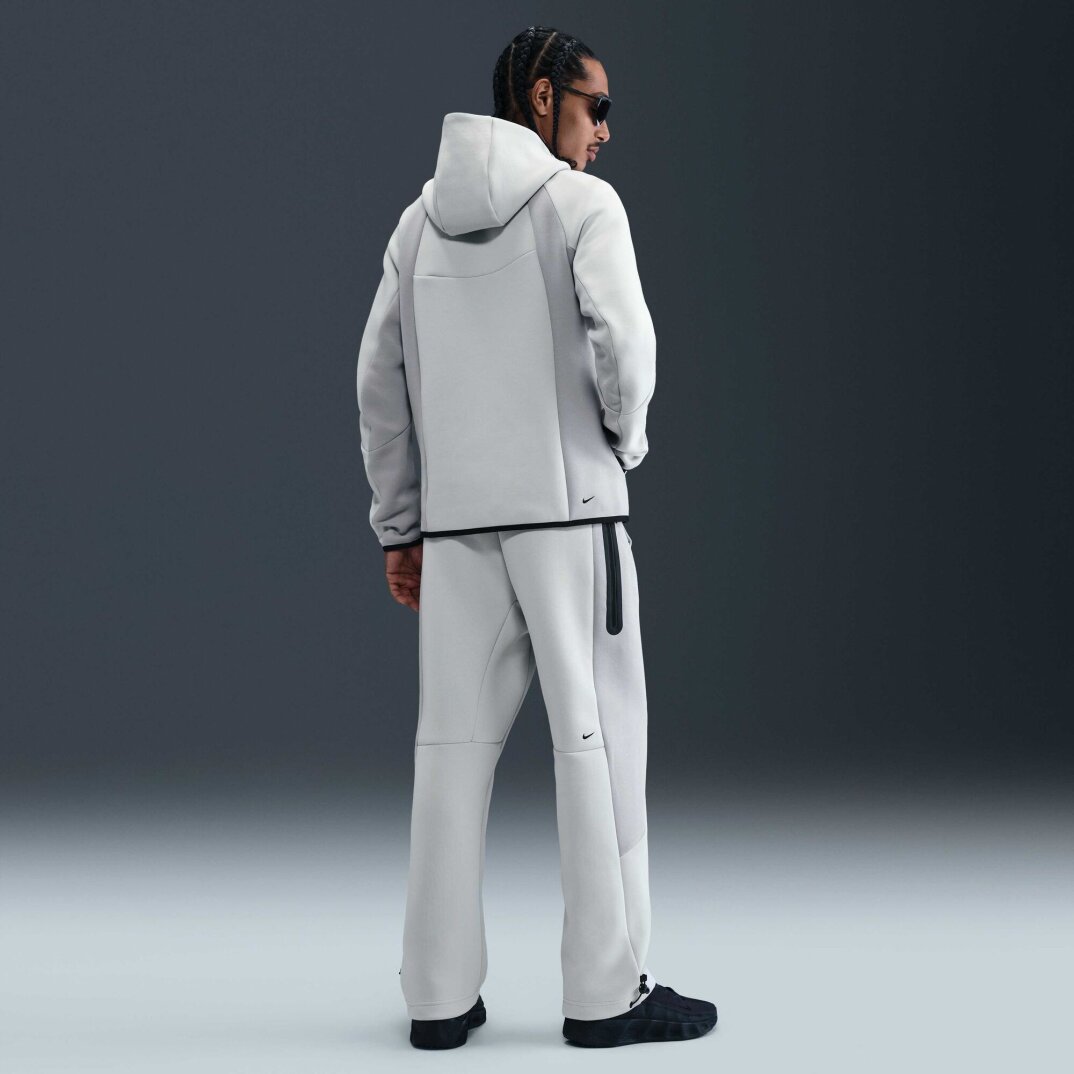 Tech Renk Bloklu Açık Paçalı Fleece Erkek Eşofman Altı Light Silver/Light Smoke - 4