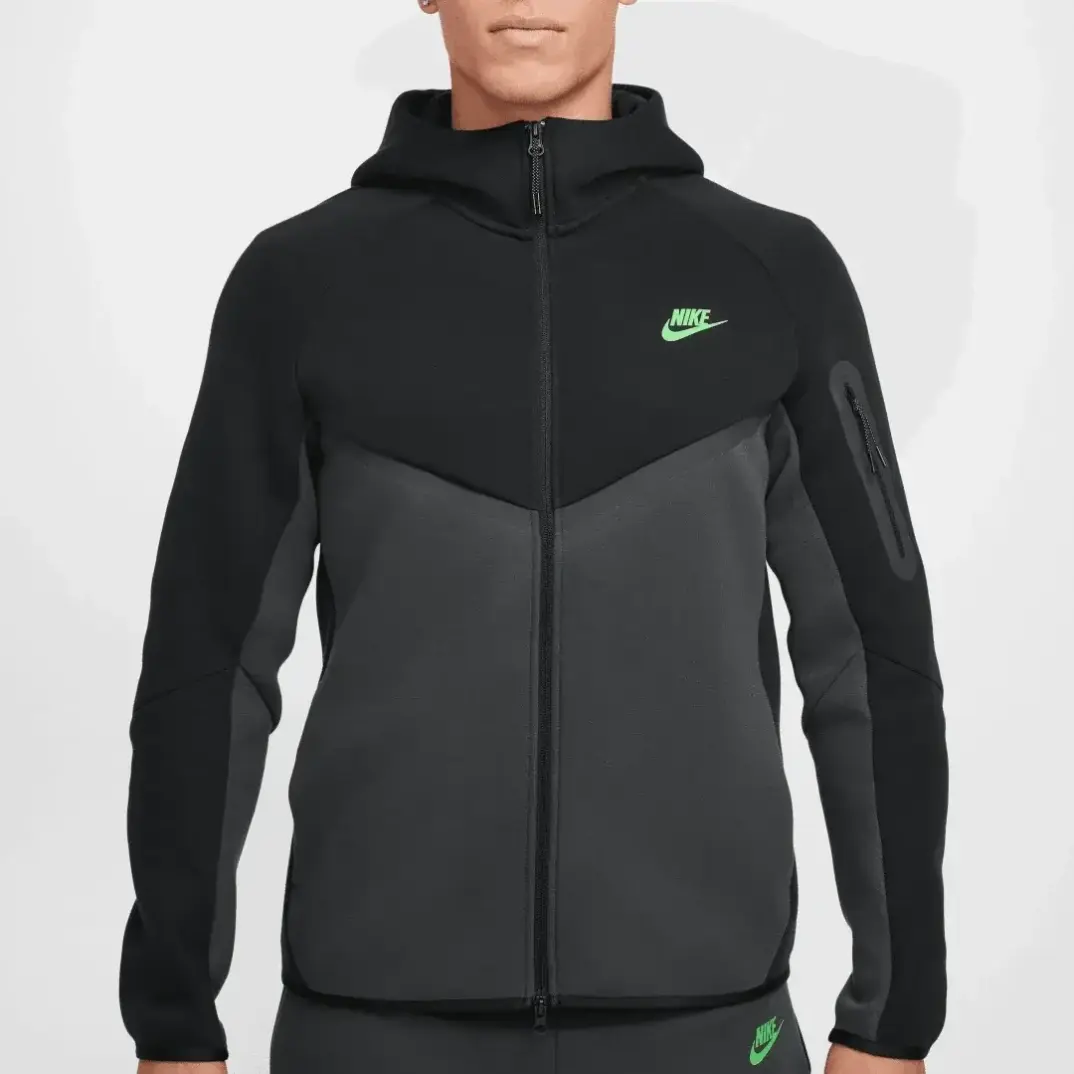 Tech Full-Zip Windrunner Hoodie BlackAnthraciteGreen Strike - 2